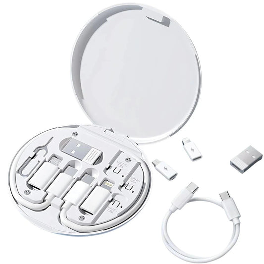 Ladekabel Adapter Set 5in1 mit Handy Stand/USB A/Type-C/Micro USB/iOS/SIM Nadel