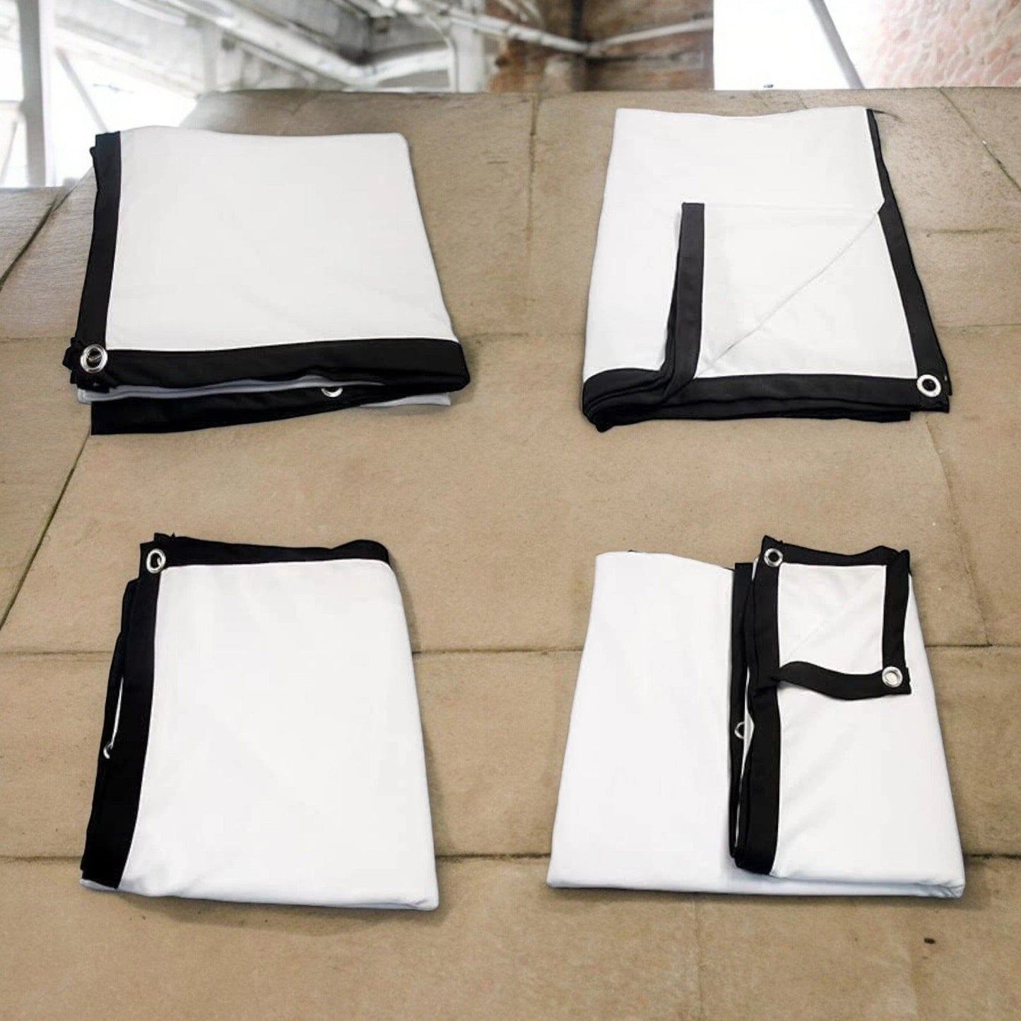 100 Zoll Beamer Leinwand 16:9 – Faltbare HD Projektorleinwand mit Haken, Tragbare Heimkino Leinwand für Innen & Außen