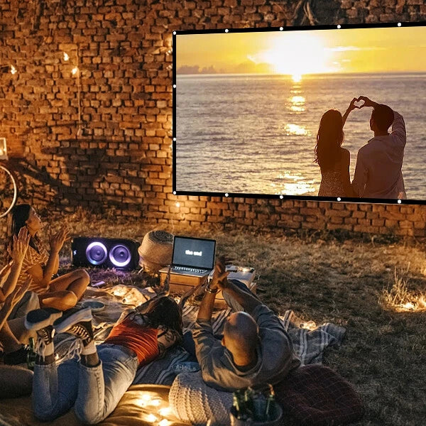 100 Zoll Beamer Leinwand 16:9 – Faltbare HD Projektorleinwand mit Haken, Tragbare Heimkino Leinwand für Innen & Außen