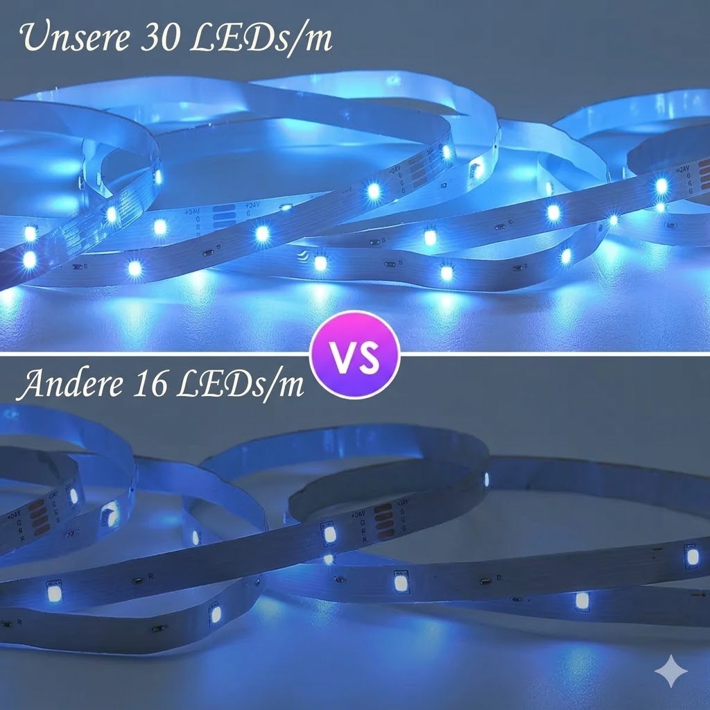 15m RGB LED Strip mit APP Steuerung, Musikmodus & Timer – 450 LEDs