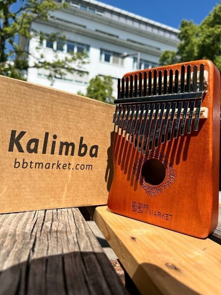 Kalimba 17 Tasten Daumenklavier Fingerpiano aus Holz mit Tragetasche & Notenheft