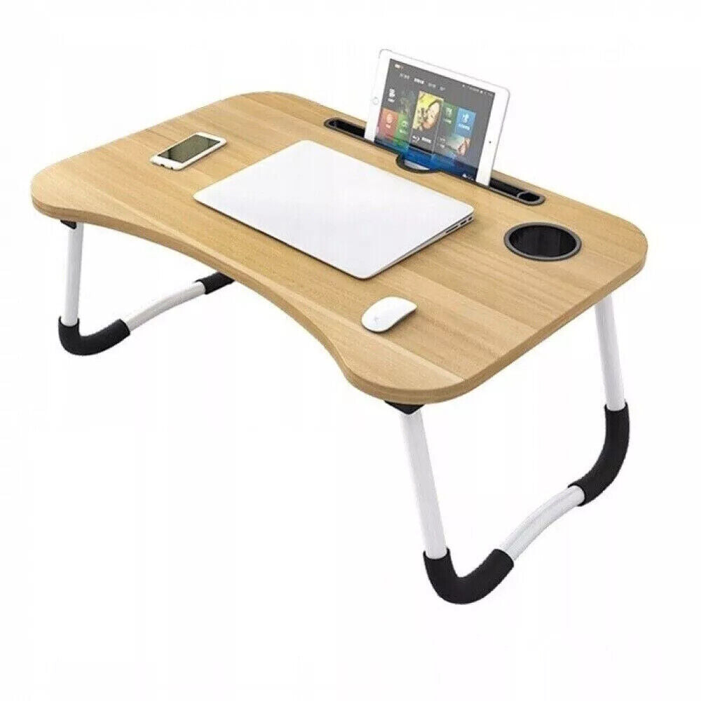 Laptoptisch klappbar 60x40 cm – Notebook Tisch & Betttisch mit Tablet Halterung, faltbares Laptop Tablett für Bett & Sofa