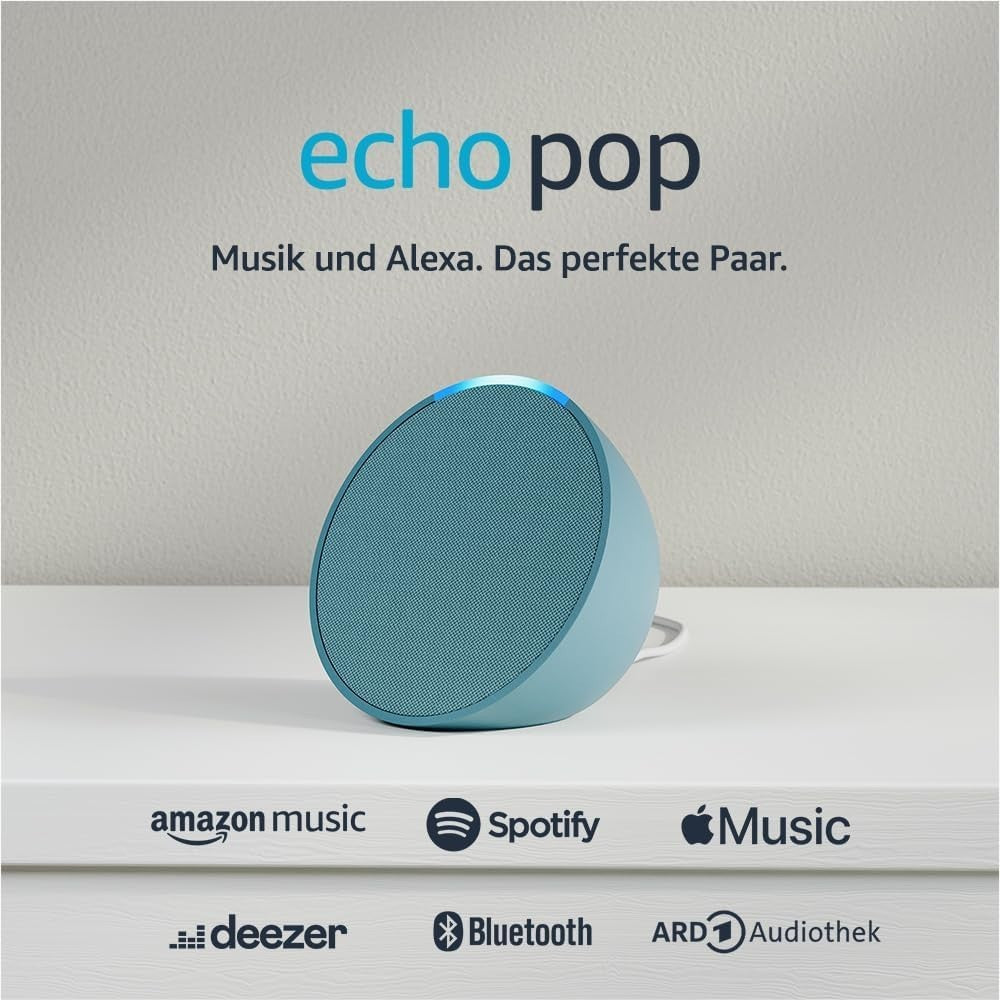 Echo Pop | Kompakter Alexa Bluetooth Lautsprecher mit vollem Klang