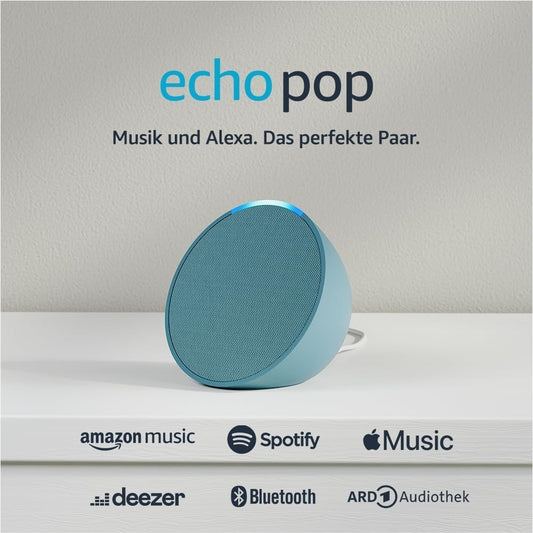 Echo Pop | Kompakter Alexa Bluetooth Lautsprecher mit vollem Klang
