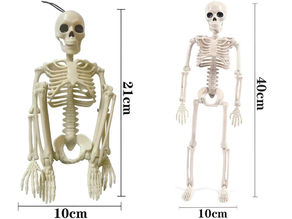 Halloween Deko 👻 Hängendes Menschliches Skelett 40cm Weiß Kunststoff 🎭  5900779956957