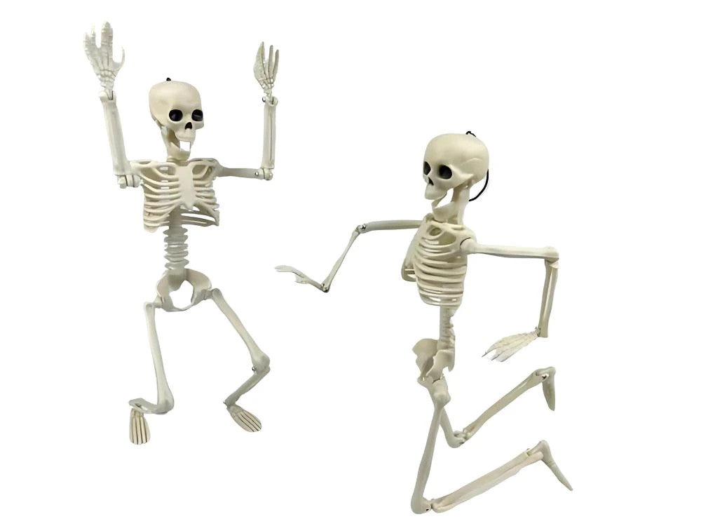 Halloween Deko 👻 Hängendes Menschliches Skelett 40cm Weiß Kunststoff 🎭  5900779956957