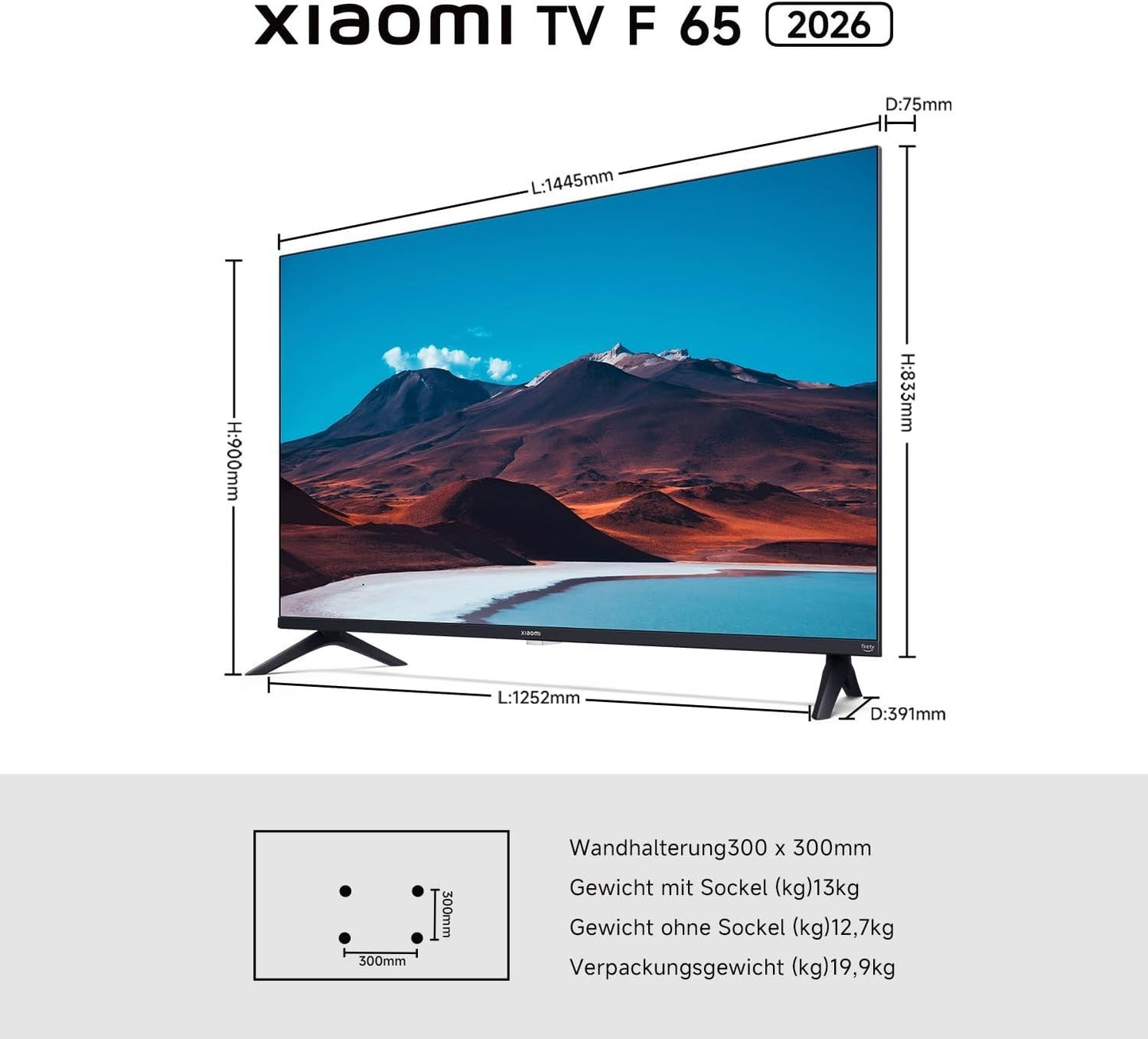 Xiaomi F 65 Zoll 4K UHD Smart TV Fire TV Alexa HDR10 120Hz Triple Tuner 📺