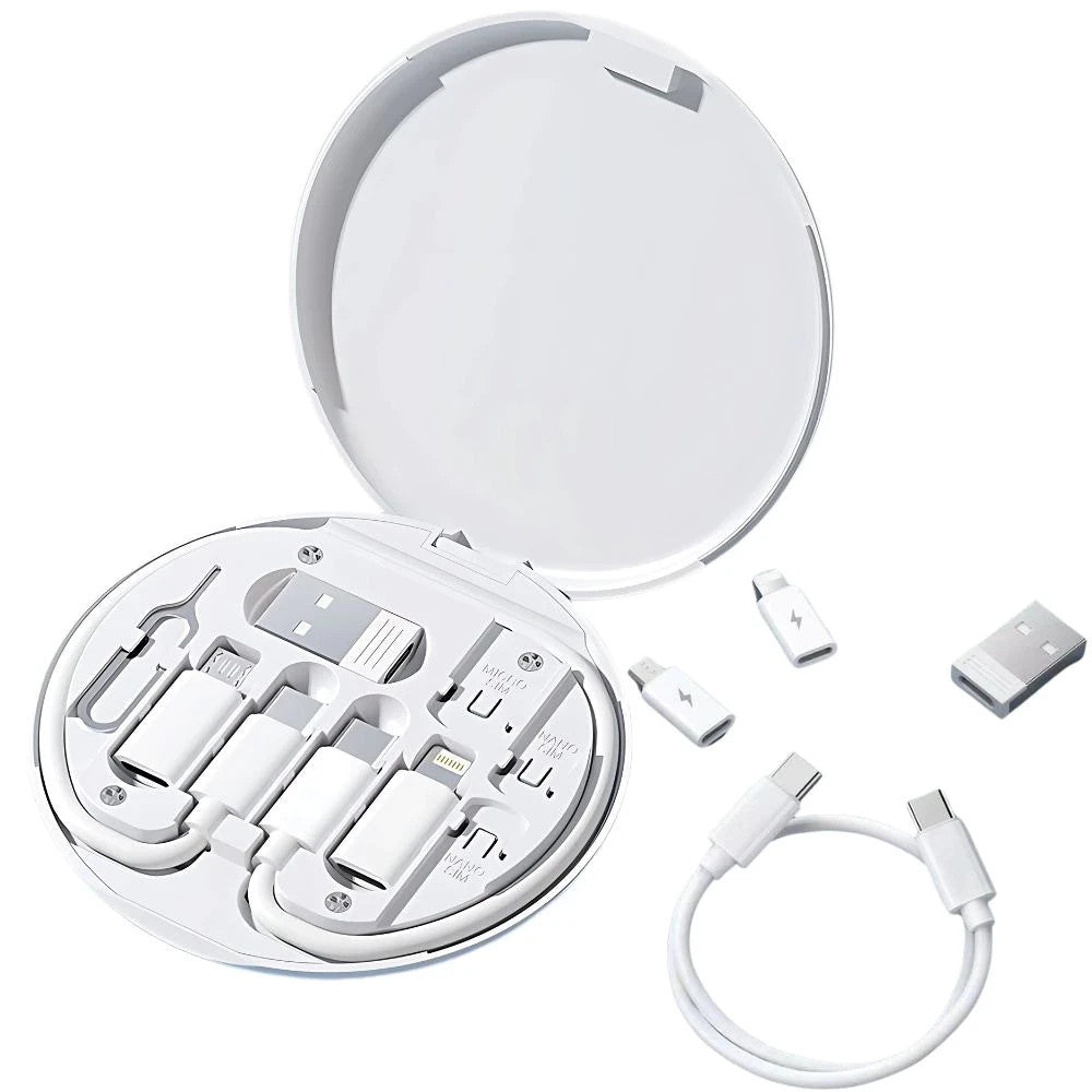 Ladekabel Adapter Set 5in1 mit Handy Stand/USB A/Type-C/Micro USB/iOS/SIM Nadel