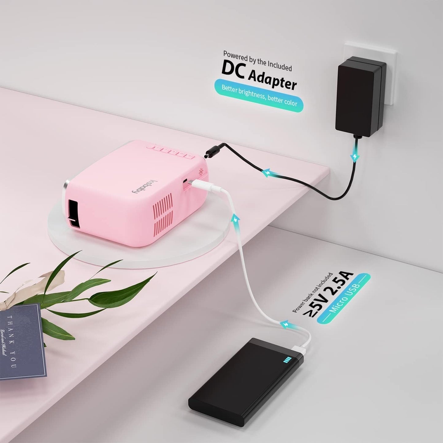 Mini Projektor Tragbarer LED Beamer Outdoor Heimkino HDMI USB für Smartphone