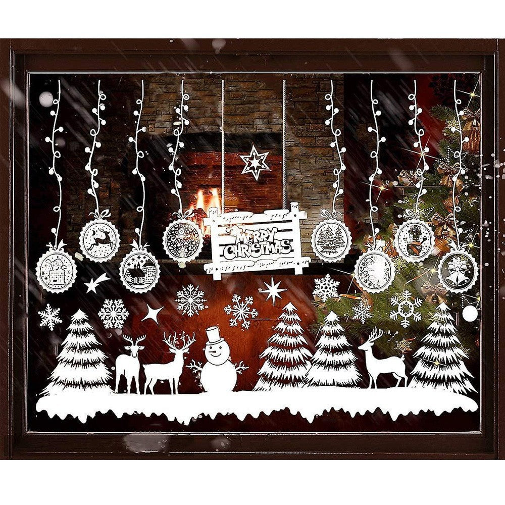 Weihnachten Fensteraufkleber – Selbstklebende Weihnachtsbaum Fensterdeko, Wiederverwendbar, 35×50 cm, Winter & Festtagsdeko