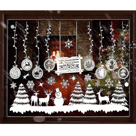 Weihnachten Fensteraufkleber – Selbstklebende Weihnachtsbaum Fensterdeko, Wiederverwendbar, 35×50 cm, Winter & Festtagsdeko