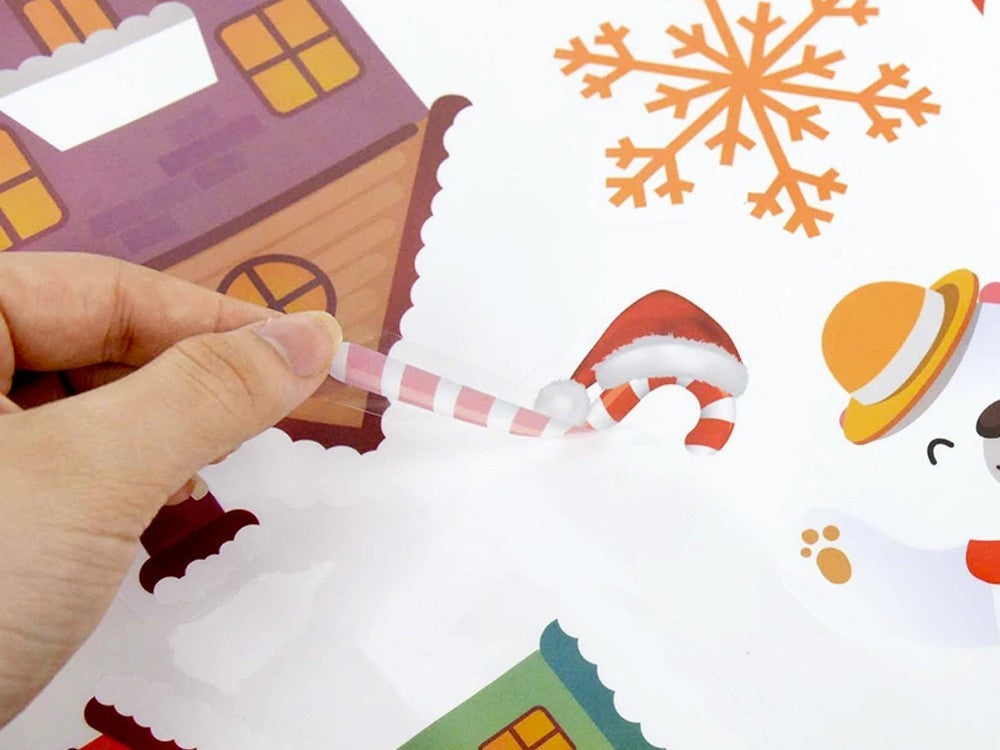 Weihnachten Fensteraufkleber – Selbstklebende Weihnachtsbaum Fensterdeko, Wiederverwendbare Winter Fensterbilder, 35×50 cm