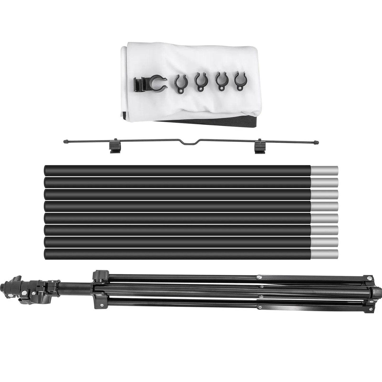 Beamer Leinwand mit Stativ 70–150 Zoll Auswahl – 16:9 Projektor Leinwand für Heimkino, Präsentationen und Outdoor Kino