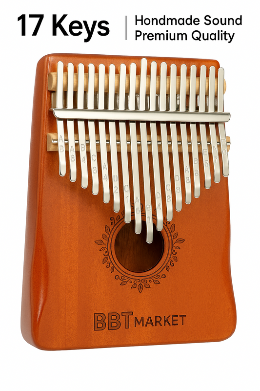 Kalimba 17 Tasten Daumenklavier Fingerpiano aus Holz mit Tragetasche & Notenheft