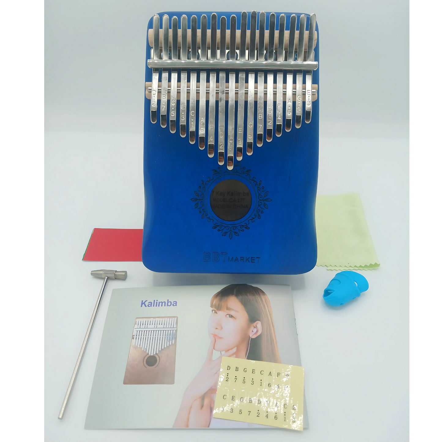 Kalimba 17 Tasten Blau Daumenklavier Fingerpiano Holz Musikinstrument 🎶🎶🎶