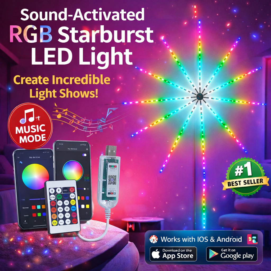 RGB LED Feuerwerk Lichterkette mit Bluetooth Musikmodus & Traumfarben 5V USB