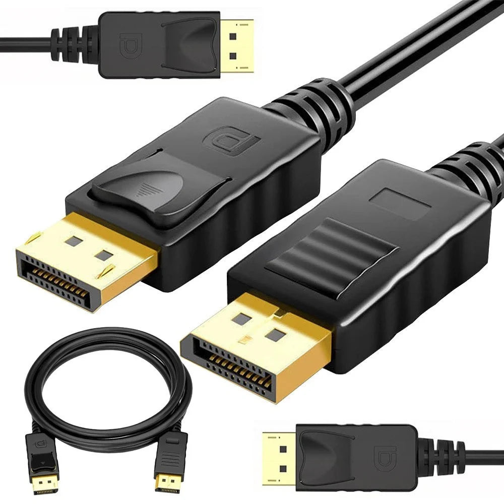 DisplayPort Kabel DP 1.4 1,5 m 8K 30Hz 4K 120Hz Audio Video Goldstecker