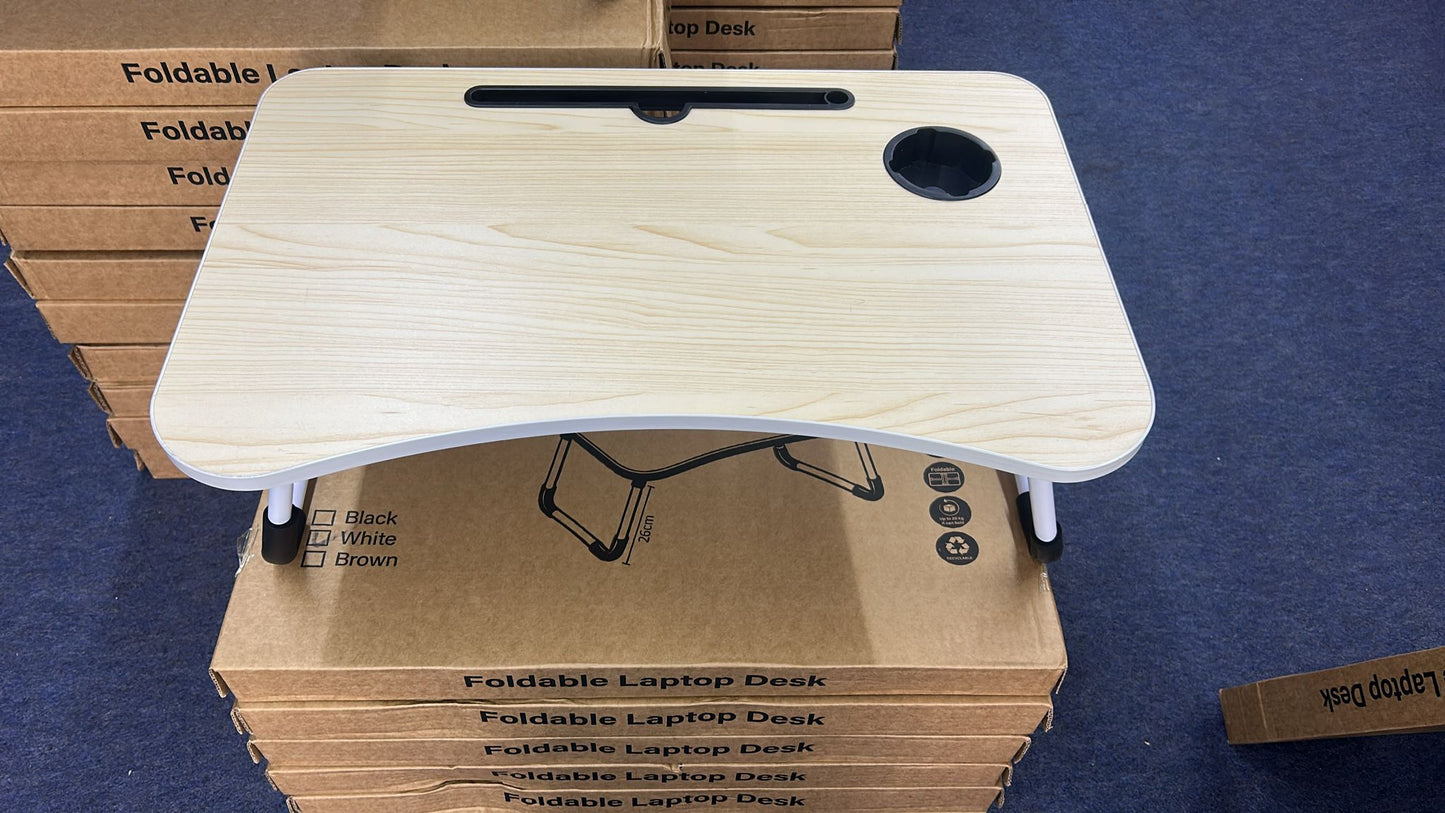 Laptoptisch klappbar 60x40 cm – Notebook Tisch & Betttisch mit Tablet Halterung, faltbares Laptop Tablett für Bett & Sofa