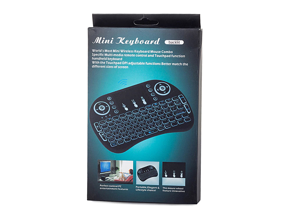 Kabellose Mini-Tastatur mit Touchpad & Hintergrundbeleuchtung – Kompatibel mit PC, Smart TV, Android, Windows, Linux, PS3, Xbox