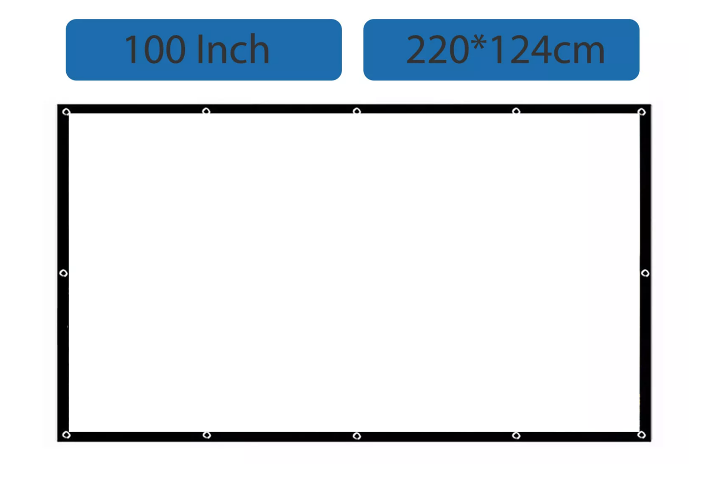 100 Zoll Beamer Leinwand 16:9 – Faltbare HD Projektorleinwand mit Haken, Tragbare Heimkino Leinwand für Innen & Außen
