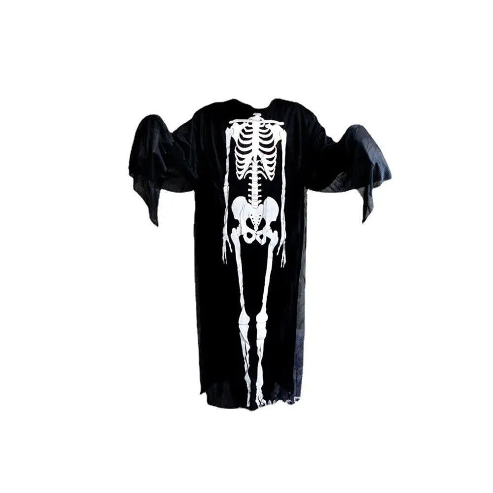 Skelett Kostüm Damen & Kinder Halloween Jumpsuit Cosplay Karneval Verkleidung