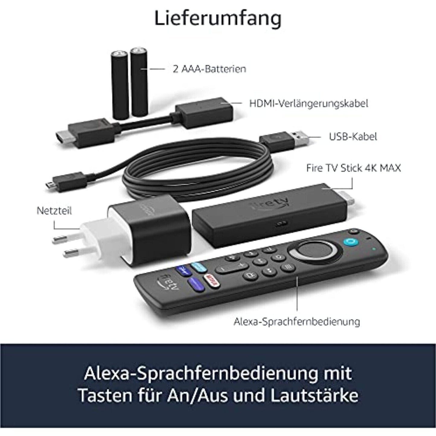 Amazon Fire TV Stick 4K MAX Ultra HD WiFi 6 | mit Alexa-Sprachfernbedienung Neu & OVP