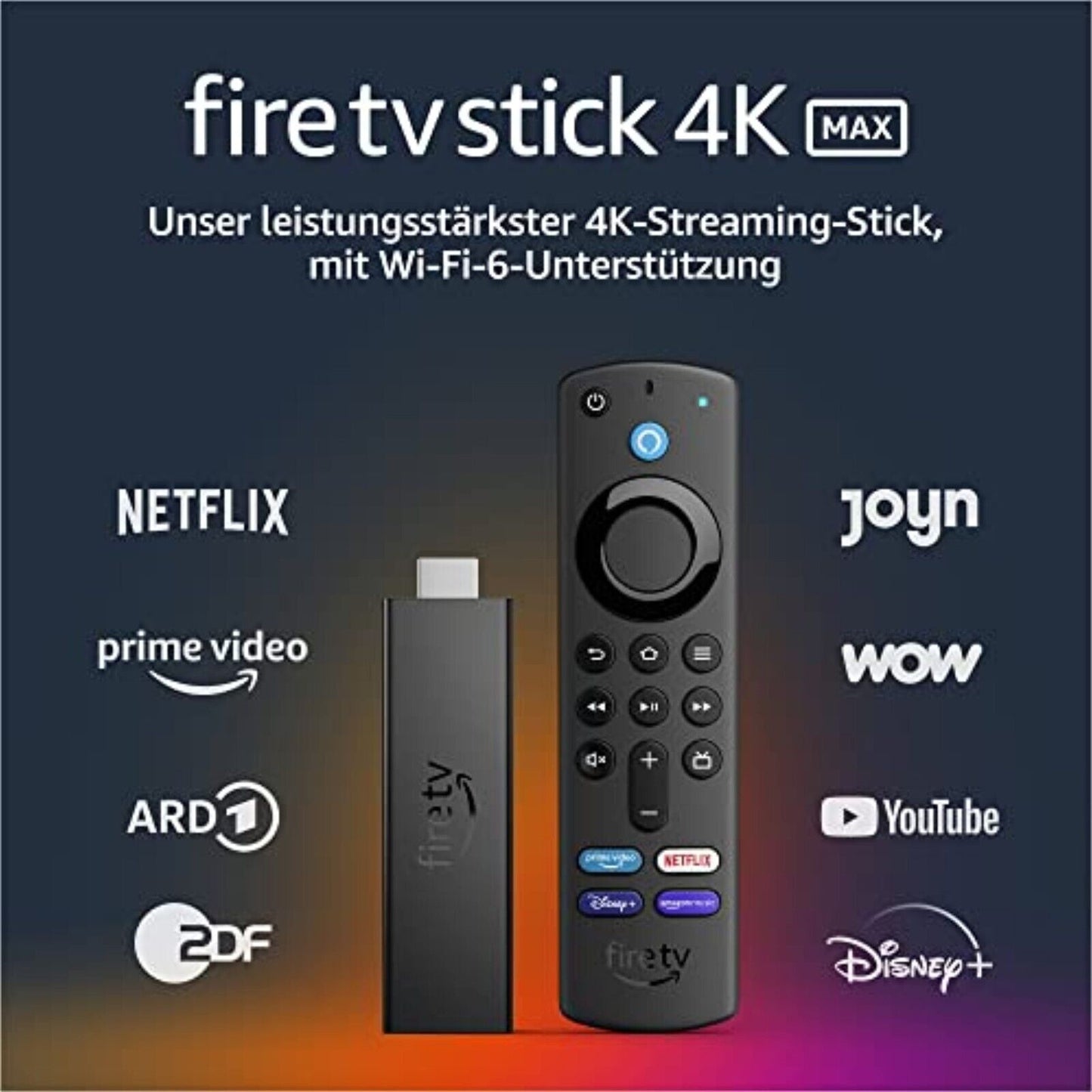 Amazon Fire TV Stick 4K MAX Ultra HD WiFi 6 | mit Alexa-Sprachfernbedienung Neu & OVP