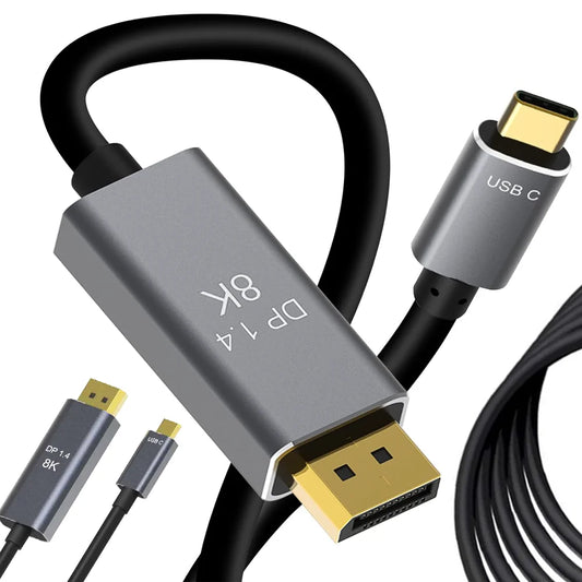 USB-C auf DisplayPort Kabel DP 1.4 8K 60Hz 4K 120Hz 1,8 m Monitor Adapter